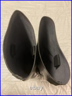 Repro WWII German Elite Officer Leather Tall Boots Size 10 NEW Black WW2