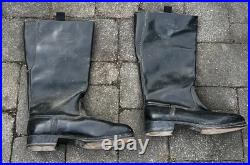 Repro Ww2 German Leather Marching Boots Leather Size 29.5 Slightly Wear