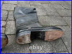 Repro Ww2 German Leather Marching Boots Leather Size 29.5 Slightly Wear
