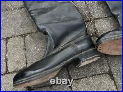 Repro Ww2 German Leather Marching Boots Leather Size 29.5 Slightly Wear
