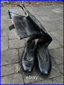Repro Ww2 German Leather Marching Boots Leather Size 29.5 Slightly Wear