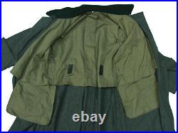 Repro Ww2 German M36 Field Grey Wool Greatcoat Trench Silver Buckle Coat Size L
