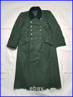 Repro Ww2 German M36 Field Grey Wool Greatcoat Trench Silver Buckle Coat Size XL