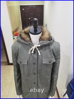 Repro Ww2 German M43 Mouse Grey Jacket Rabbit Fur Winter Parka Great Coat L