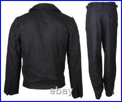 Repro Wwii German Elite Panzer Black Wool Jacket Trousers Suit Size M