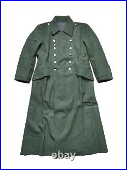 Repro Wwii German Em M40 Field Wool Silver Buckle Greatcoat Trench Coat Size S