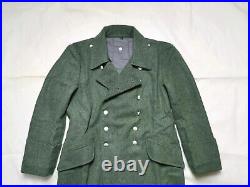 Repro Wwii German Em M40 Field Wool Silver Buckle Greatcoat Trench Coat Size S