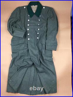 Repro Wwii German M36 Field Silver Buckle Wool Greatcoat Trench Coat Size XL