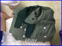 Repro Wwii German M36 Field Silver Buckle Wool Greatcoat Trench Coat Size XL