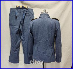 Reproduction Cosplay Ww2 German Blue Wool Tunic & Trousers Suit Size XXXL