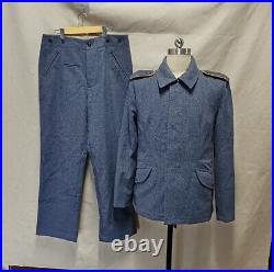 Reproduction Cosplay Ww2 German Blue Wool Tunic & Trousers Suit Size XXXL