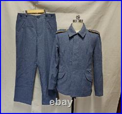 Reproduction Cosplay Ww2 German Blue Wool Tunic & Trousers Suit Size XXXL