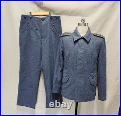 Reproduction Cosplay Ww2 German Blue Wool Tunic & Trousers Suit Size XXXL Reproduction Cosplay Ww2 German Blue Wool Tunic & Trousers Suit Size XXXL