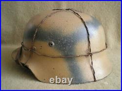 Reproduction German M35 Wire & Camouflage Reenactor Helmet