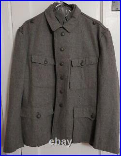 Reproduction German WWII M40 Field Gray Wool Tunic with Service Shirt & Insignia