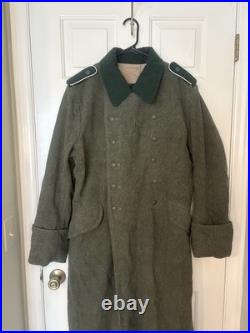 Reproduction M37 WWII German Infantry Greatcoat Size 44 Hessen Antique