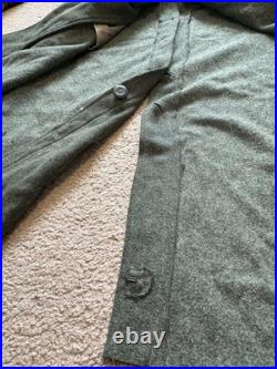 Reproduction M37 WWII German Infantry Greatcoat Size 44 Hessen Antique