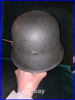 Reproduction M42 German Helmet WWII Probably A Size 64 Shell