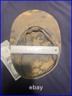 Reproduction Small size Shelter quarter Camo German World War 2 field cap Sz 56 Reproduction Small size Shelter quarter Camo German World War 2 field cap Sz 56