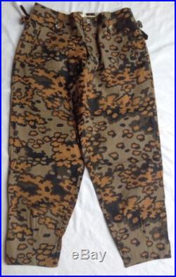 Reproduction WWII German SS Autumn Oak B Camo Pants. Size 34