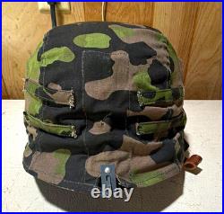 Reproduction WWII German Steel Helmet With Camouflage Cover Militaria