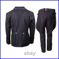 Reproductions GERMAN ELITE M32 OFFICER BLACK WOOL TUNIC BREECHES SUIT SIZE XL