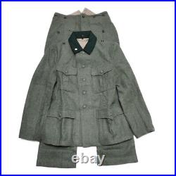 Reproductions GERMAN EM M36 FIELD GREY GREEN WOOL TUNIC TROUSERS SUIT SIZE XL
