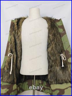 Reproductions GERMAN M43 ItalianCAMO RABBIT FUR WINTER PARKA GREAT COAT SIZE XXL