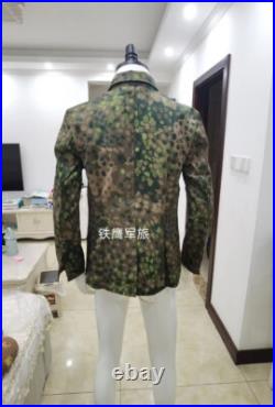 Reproductions GERMAN M43 LINEN HBT DOT 44 PEA CAMO TUNIC TROUSERS SUIT SIZE XL