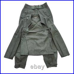Reproductions GERMAN WH SUIT FIELD GREY GREEN WOOL PANZER JACKET &TROUSERS XXL