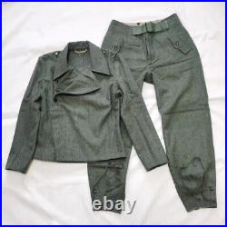 Reproductions GERMAN WH SUIT FIELD GREY GREEN WOOL PANZER JACKET &TROUSERS XXL