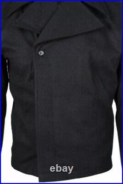 Retro Ww2 German Elite Panzer Black Wool Wrap Jacket & Trousers, Size L