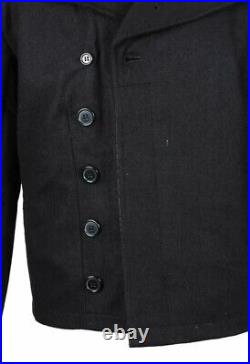 Retro Ww2 German Elite Panzer Black Wool Wrap Jacket & Trousers, Size L