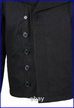 Retro Ww2 German Elite Panzer Black Wool Wrap Jacket & Trousers, Size M