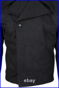 Retro Ww2 German Elite Panzer Black Wool Wrap Jacket & Trousers, Size XL