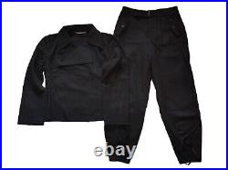 Retro Ww2 German Wh Panzer Black Wool Wrap Tunic & Trousers, Size XL