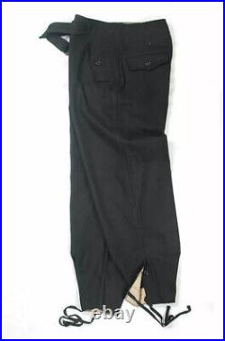 Retro Ww2 German Wh Panzer Black Wool Wrap Tunic & Trousers, Size XL
