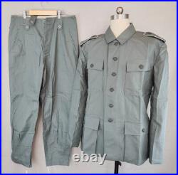 SIZE L Cosplay WORLD WAR 2 GERMAN HBT CANVAS M1943 FIELD TUNIC TROUSERS SET
