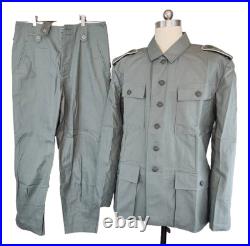 SIZE L Cosplay WORLD WAR 2 GERMAN HBT CANVAS M1943 FIELD TUNIC TROUSERS SET