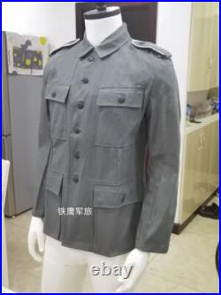SIZE L Cosplay WORLD WAR 2 GERMAN HBT CANVAS M1943 FIELD TUNIC TROUSERS SET