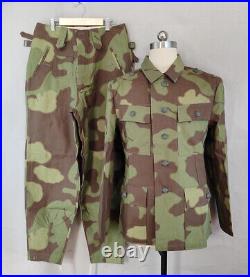 SIZE L GERMAN ARMY ITALIAN CAMO M43 FIELD TUNIC AND TROUSERS -WW2 Replica
