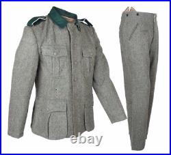 SIZE L GERMAN M36 EM GRAY GREEN WOOL FIELD TUNIC & TROUSERS suit