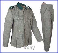 SIZE M GERMAN M36 EM GRAY GREEN WOOL FIELD TUNIC & TROUSERS suit