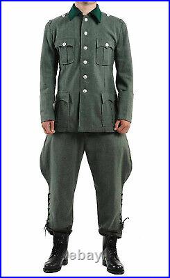SIZE S German M36 Officer GRAY GREEN Wool Field Tunic & Breeches suit