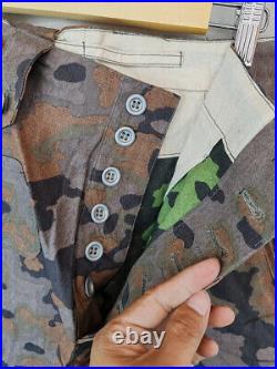 SIZE XXL GERMAN EM AUTUMN OAK CAMO M43 FIELD TUNIC & TROUSERS -WW2 Replica