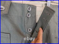 SIZE XXXL GERMAN WH EM HBT GREY COTTON M43 FIELD TUNIC &TROUSERS -WW2 Replica
