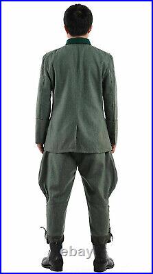 SIZE XXXL German M36 Officer GRAY GREEN Wool Field Tunic & Breeches suit