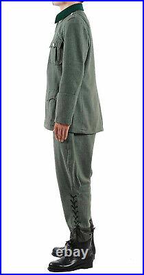SIZE XXXL German M36 Officer GRAY GREEN Wool Field Tunic & Breeches suit