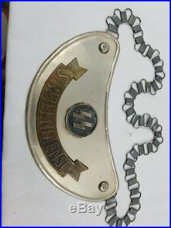 SS Steifendienst Gorget with chain, WW2, German Gorget, Rare