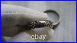Silver 800 GERMAN ELITE Skull Honor Ring WW2